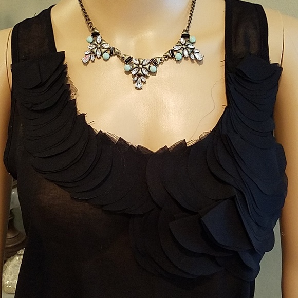 Daytrip Tops - Daytrip Sheer BOHO Tank w/ "Flower" Collar